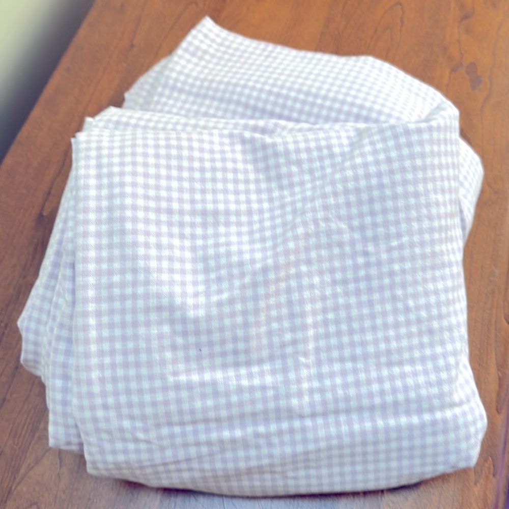 Lavender gingham curtains